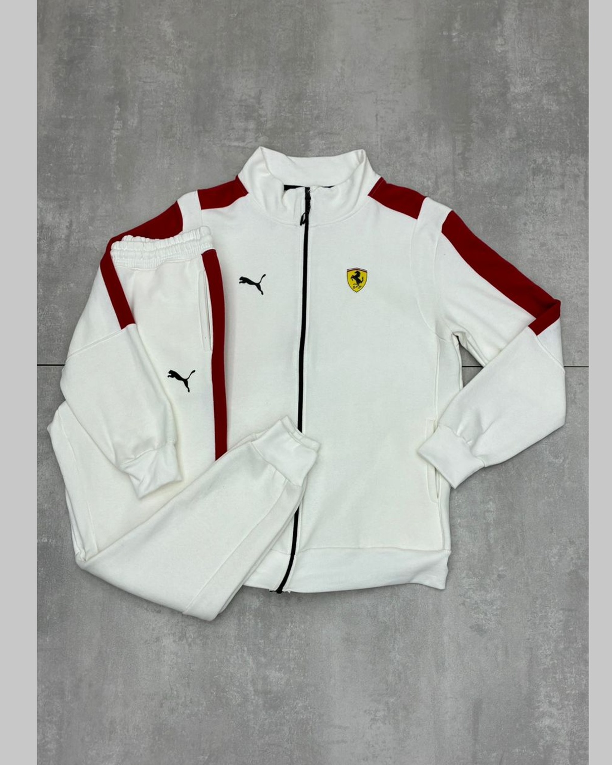 Conjunto Puma Ferrari Branco Vermelho